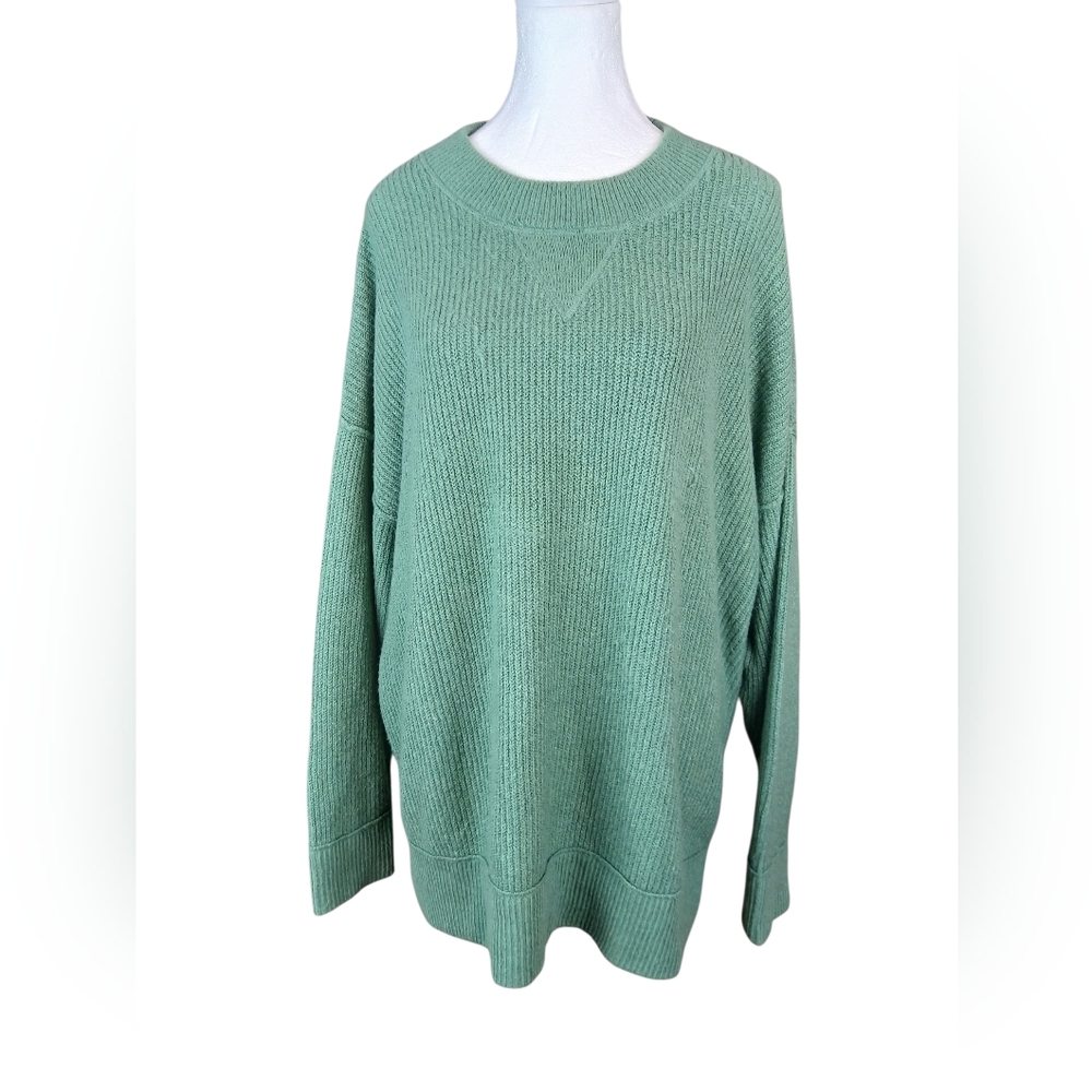 🍂 Aerie Women's Oversized Slouchy Green Sweater Like New Size Small